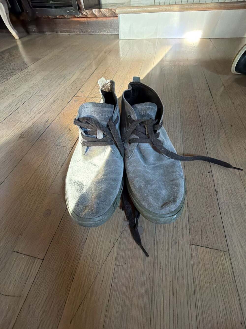 Prada Grey Suede Ankle Chukka Boots